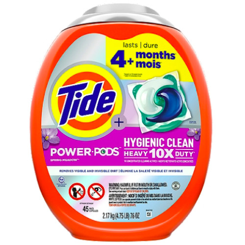Капсули для прання універсальні Tide Power Pods Hygienic Clean Heavy Duty 10X, Spring Meadow, 45 штук